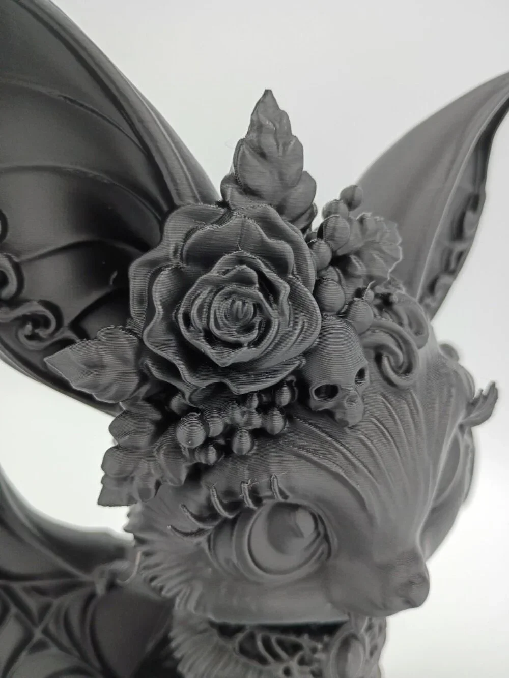 Cute Gothic Bat Figurine, 3D Printed Bat Decor, Gothic Halloween Decoration